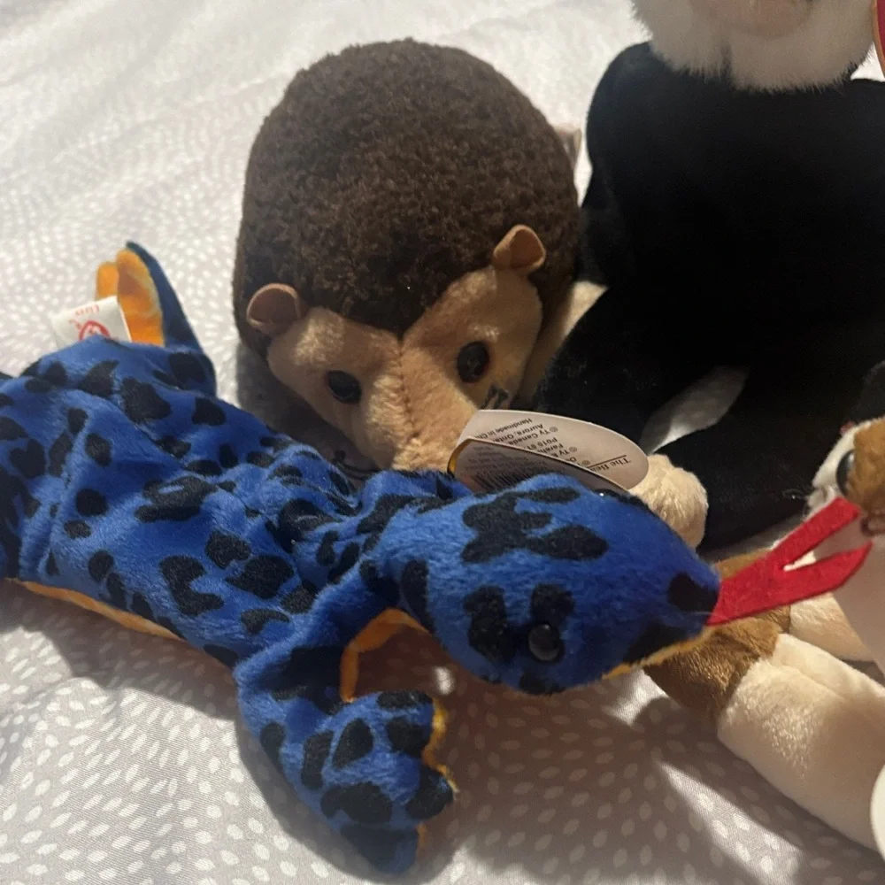 Ty Plush Beanie Buddies - Black Monkey, Brown Sloth, Purple Bunny & More